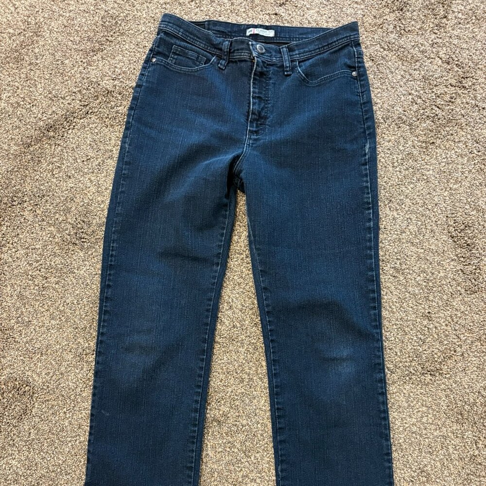 Lee Classic Fit At The Waist Straight Leg Blue Jeans Women's 10 Medium